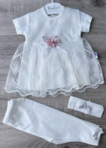 Комплект Findik «Квіточка» молочний, дівчинка 3-6-9 місяців