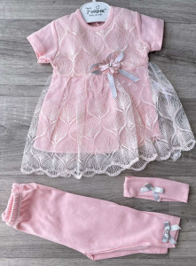 Комплект Findik «Квіточка» персиковий, дівчинка 3-6-9 місяців