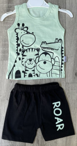 Костюм Minitix «Roar» бирюзовый, мальчик 9-12-18-24 месяцев