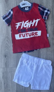 Костюм Bear «Fight» красный, мальчик 6-9-12-18 месяцев