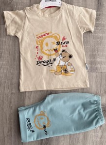 Костюм Minisempatir «Bear» бирюзовый, мальчик 9-12-18 месяцев