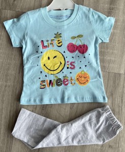 Костюм Mini Mika «Life is sweet» бирюзовый, девочка 9-12-18-24 месяцев