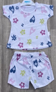Костюм Minice «Цветочки-сердечки» белый, девочка 9-12-18 месяцев