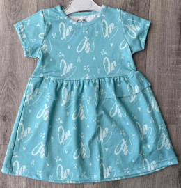 Платье CHN «Сердечки» бирюзовый, 3-4-5-6 лет