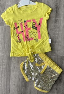 Костюм Baby Lux «Hey» жёлтый, девочка 6-9-12-18 месяцев