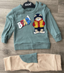 Костюм Noe "Bear" зеленый, мальчик 6-9-12-18 месяцев