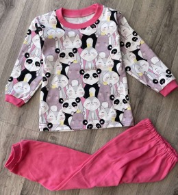 Піжама "Панда" малинова, дівчинка 2-3-4-5-6 років