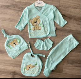 Комплект Findik "Ведмедик" м'ятний, хлопчик 3 місяці