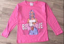 Реглан Milano "Believe" рожевий, девочка 8-9-10-11-12 років