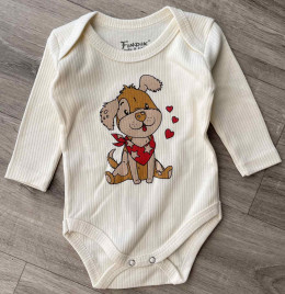 Боді Findik "Песик" молочний, хлопчик 3-6-9-12-18 місяців