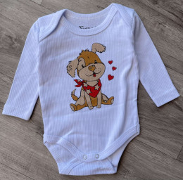 Боді Findik "Песик" білий, хлопчик 3-6-9-12-18 місяців