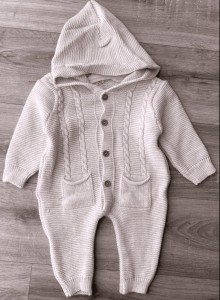 Человечек Tricomer "Вязанный" бежевый, унисекс 3-6-9 месяцев