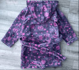 Халат "Кошечки" серый, девочка 2-3-4-5 лет