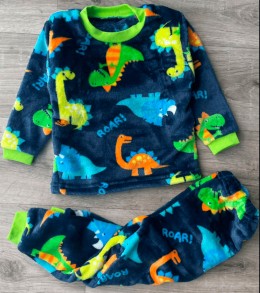 Пижама "Дино" синяя, мальчик 1-2-3-4-5 лет