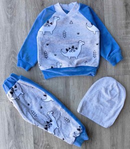 Костюм "Діно" блакитний, хлопчик 9-12-24 місяців