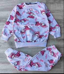 Пижама  MDY "Зверюшки" серая,  девочка 8-9-10-11-12 лет