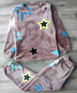 Піжама «Зірочки» коричнева, хлопчик 6-7-8 років