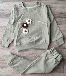 Костюм Partner “Квіточки» зелений, дівчинка 9-12-18-24 місяців