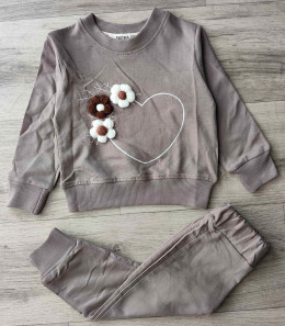 Костюм Partner “Квіточки» коричневий, дівчинка 9-12-18-24 місяців