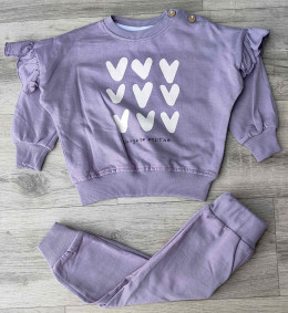 Костюм My Bella "Always be positive" фиолетовый, девочка 6-9-12-18 месяцев