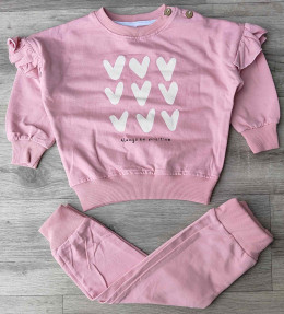 Костюм My Bella "Always be positive" персиковый, девочка 6-9-12-18 месяцев