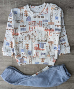 Костюм Anilco "Big Truck" голубой, мальчик 6-9-12 месяцев