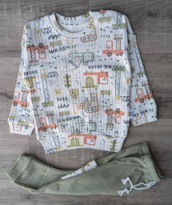 Костюм Anilco "Big Truck" зелёный, мальчик 6-9-12 месяцев