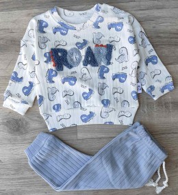 Костюм Anilco "Roar" блакитний, хлопчик 3-6-9 місяців