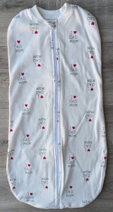 Кокон «I❤️Dad Mom» молочный, унисекс 0-3 месяцев