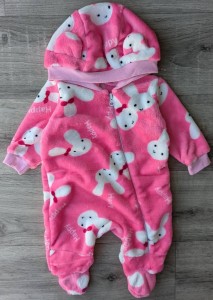 Чоловічок "Зайчики" рожевий, дівчинка 3-6-9-18 місяців