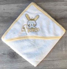 Полотенце Ramel "Зайка", белый с желтым, мальчик, 75/80