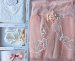 Комплект Baby Biss "Квітка" персиковий, дівчинка 3-6 місяців