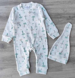 Чоловічок Mini love«Зелена пальма» білий, унісекс 3-6-9-12 місяців