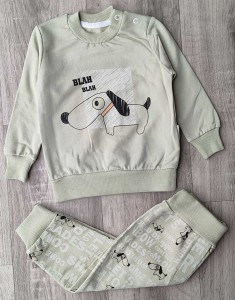 Костюм Boncur “Собачка” салатовый, мальчик 9-12-18-24 месяцев