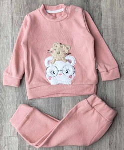 Костюм «Кошечка» коралловый, девочка 9-12-18-24 месяцев