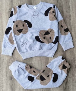 Піжама "песики" сірий, хлопчик 2-3-4-5-6 років