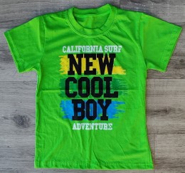Футболка "New cool boy" салатовий, хлопчик 5-6-7-8 років