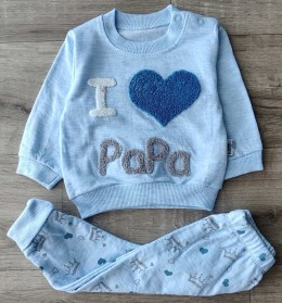 Костюм «I❤️Papa» голубой, унисекс 6-9-12 месяцев