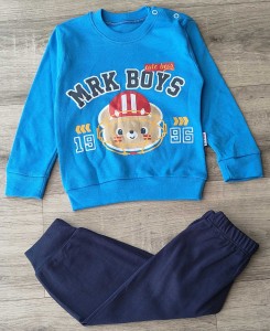 Костюм MARKI «Мишка футболист» синий, мальчик 6-9-12-18 месяцев