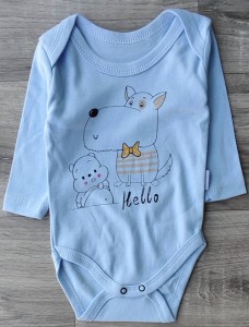 Боді Findik "Hello" блакитний, хлопчик3-6-9-12-18 місяців