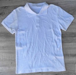 Футболка "Поло", білий, хлопчик 7-8-9-10 років