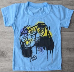 Футболка "Game" голубая, мальчик 1.5-2-3-4-5 лет