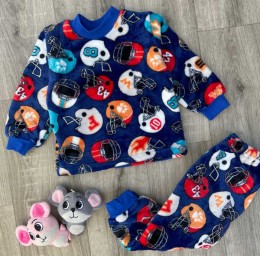 Пижама "Шлем" синяя, мальчик 1-3-5-7-9 лет