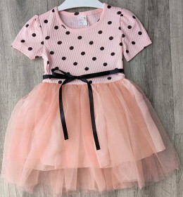 Сукня Miss Lily "Горошок", персиковий, 2-3-4-5 років