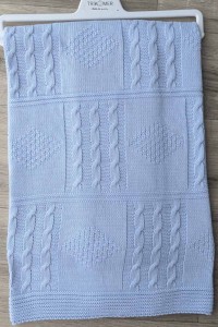 Плед Tricomer «Косичка+ромбик» голубой, мальчик 100*110