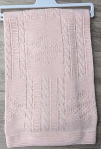 Плед Tricomer «Косичка+ромбик» персиковый, девочка 100*110