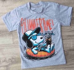Футболка "Снупи" серый, мальчик 1-2-3-4-5 лет