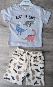 Костюм Partner «Best friends» серый, мальчик 9-12-18-24 месяцев