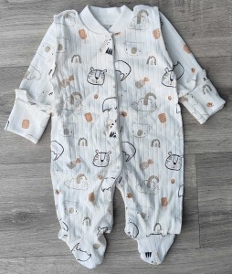 Чоловічок "Звірята" молочний, унісекс 0-3 місяців