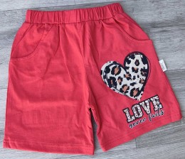 Шорти "Love" червоний, дівчинка, 8-9-10-11-12 років